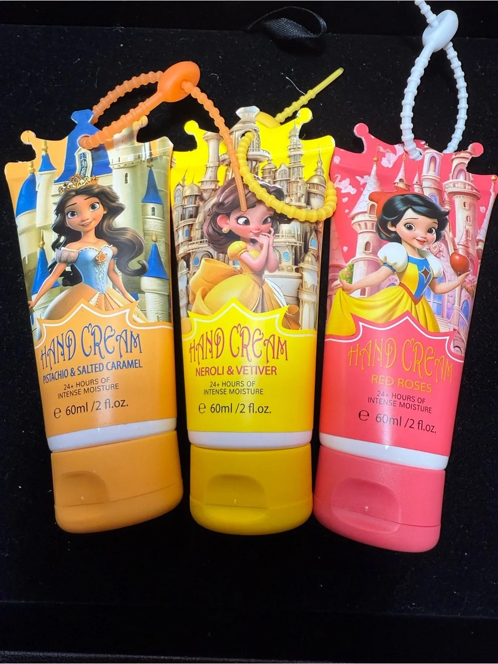 Bundle of 6 disney princess hand cream lotions 24+ hours of intense moisture
